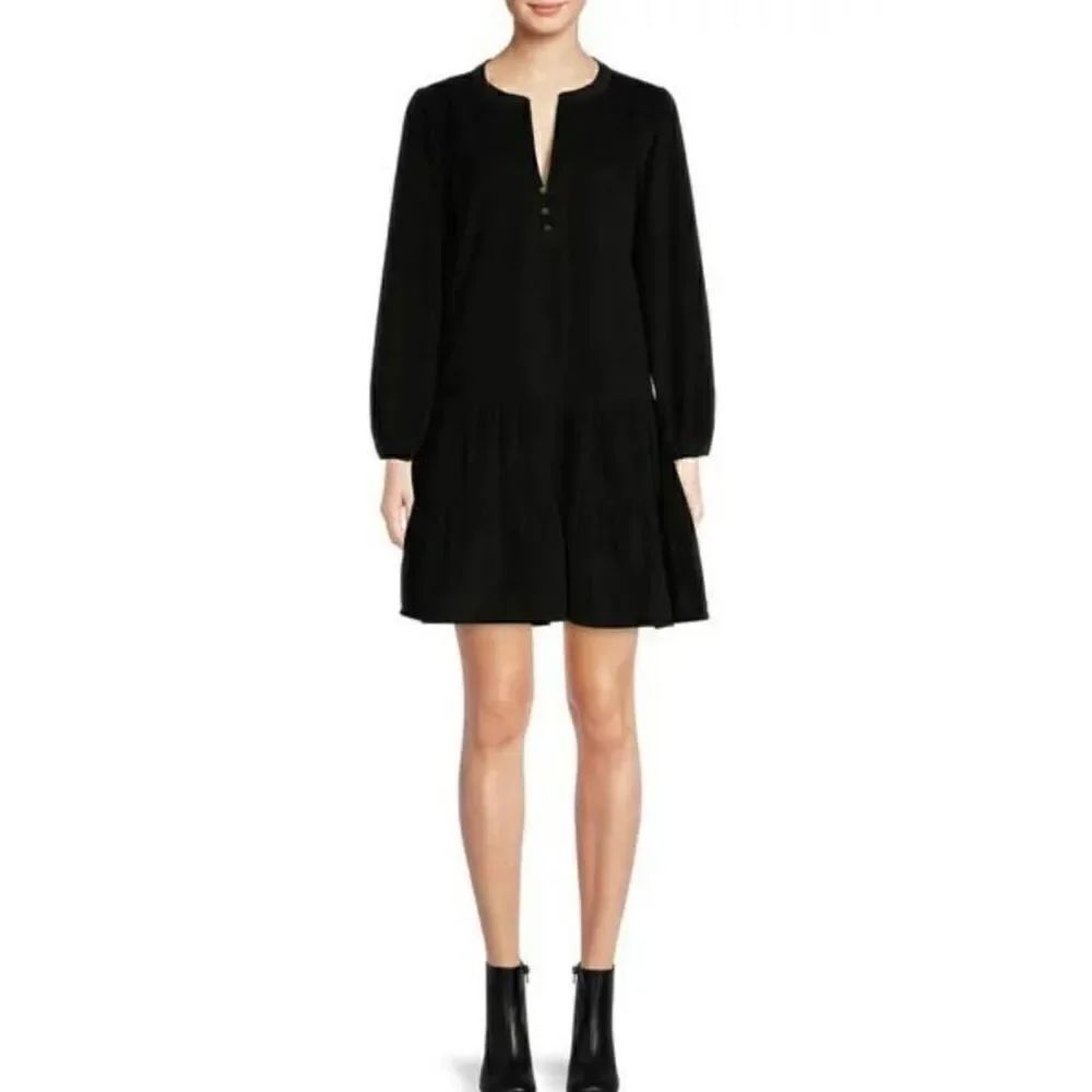 NWT time and tru women’s woven tiered, corduroyed, long sleeve mini dress/L